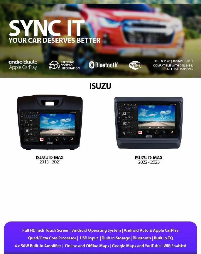 Isuzu Android Auto CarPlay replacement head unit