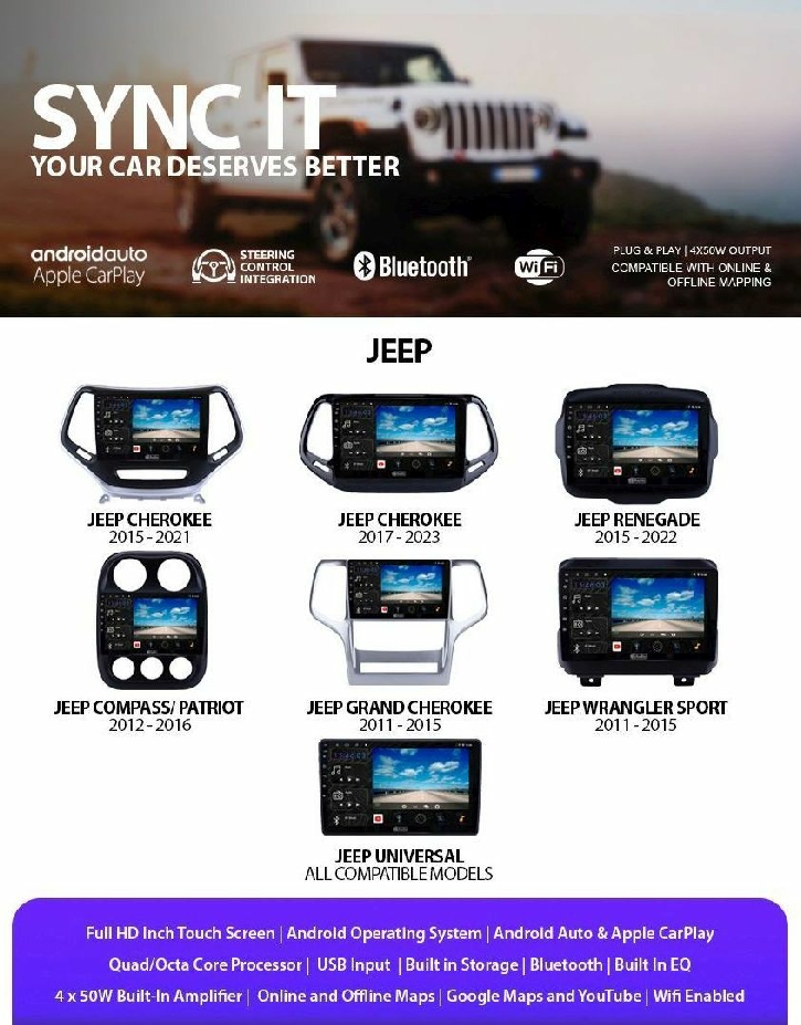 Jeep Android Auto CarPlay replacement head unit