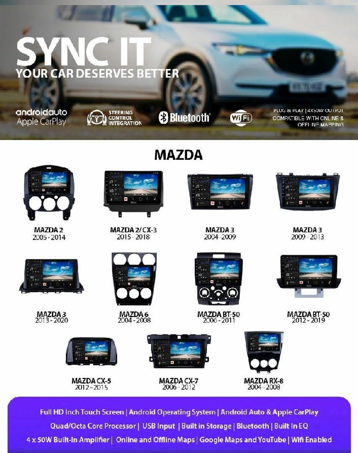 Mazda Android Auto CarPlay replacement head unit
