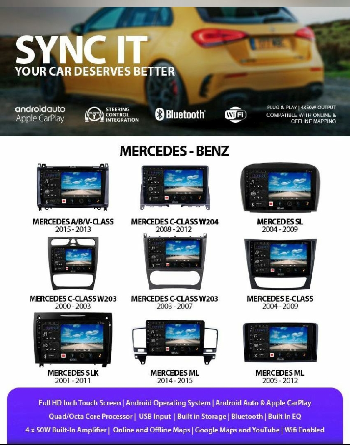 Mercedes Android Auto CarPlay replacement head unit