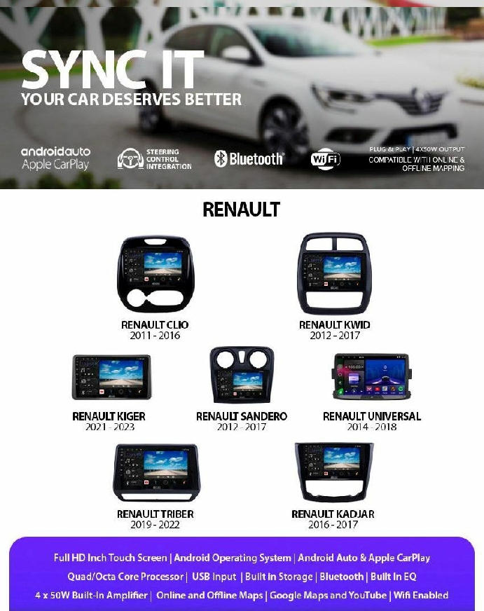 Renault Android Auto CarPlay replacement head unit