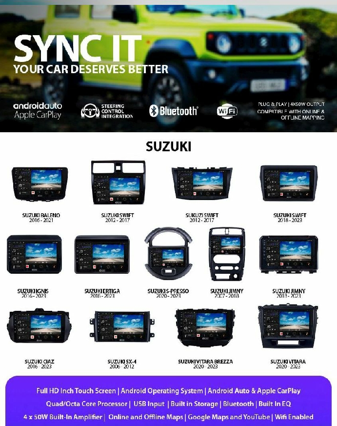 Suzuki Android Auto CarPlay replacement head unit